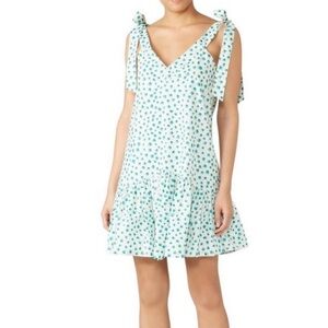 Rebecca Taylor Emerald Mini Shift baby doll tie dress cotton women size XS